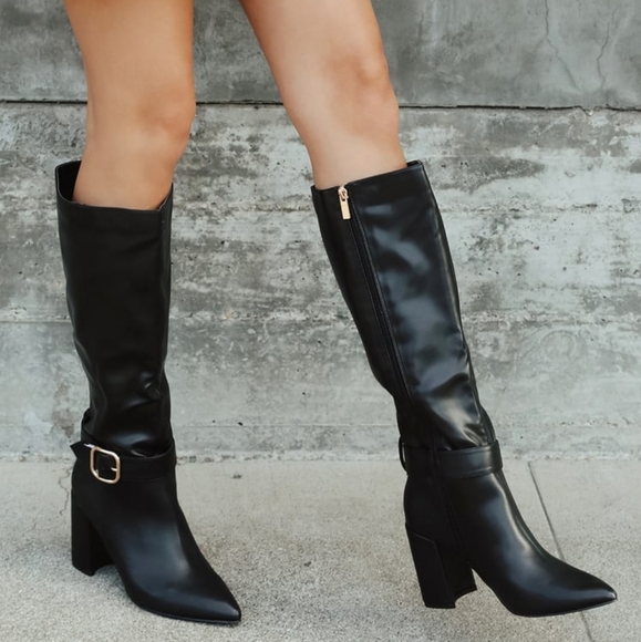 Lulus Shoes - NWOT Lulus Katana Black Knee High Boots